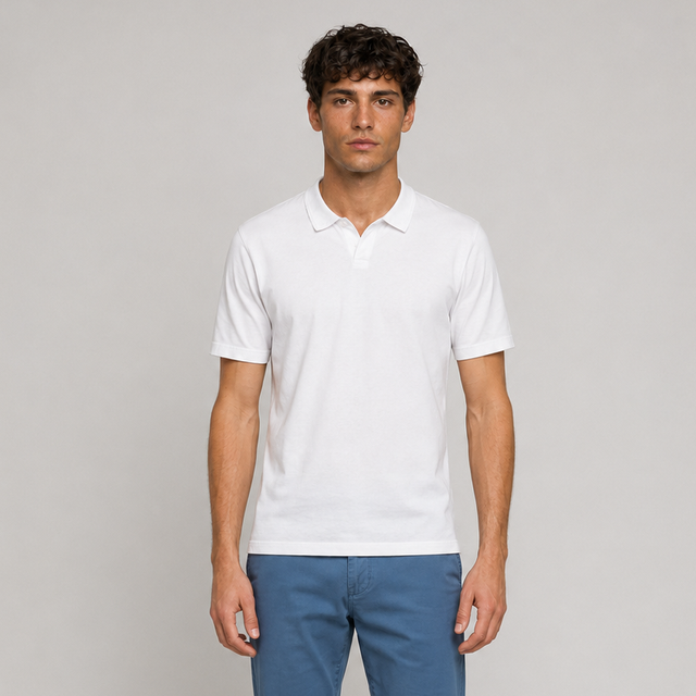 ESSENTIAL POLO NO BUTTONS - SLUB JERSEY
