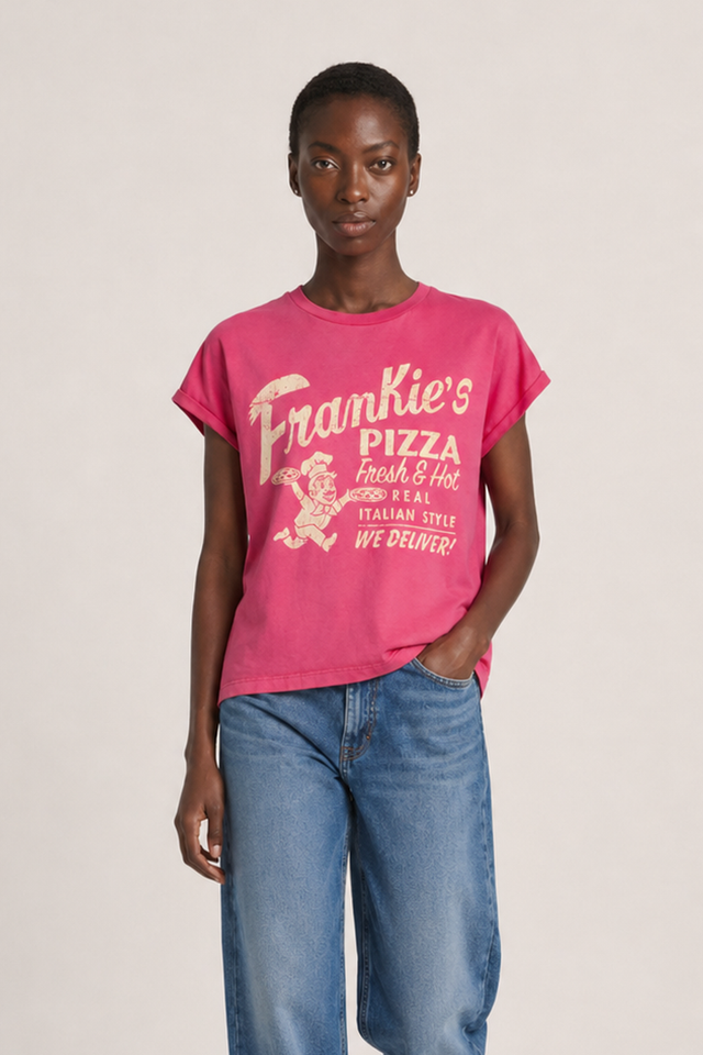 FRANKIE'S PIZZA ROLLED UP T-SHIRT - VINTAGE JERSEY - Bowery NYC
