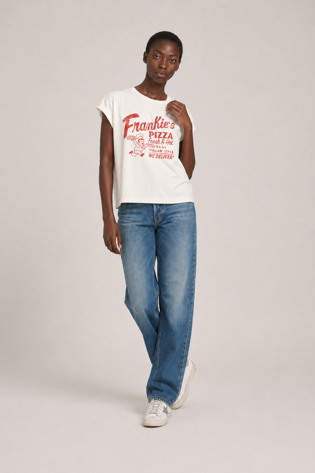 FRANKIE'S PIZZA ROLLED UP T-SHIRT - VINTAGE JERSEY - Bowery NYC