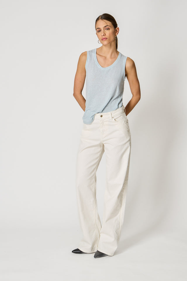 ESSENTIAL TANK NO SLEEVES -LINEN JERSEY - Bowery NYC