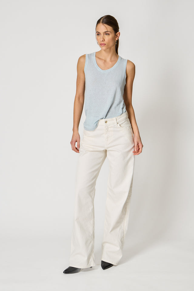 ESSENTIAL TANK NO SLEEVES -LINEN JERSEY - Bowery NYC