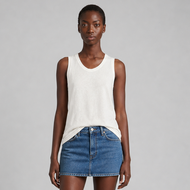 ESSENTIAL TANK NO SLEEVES -LINEN JERSEY - Bowery NYC