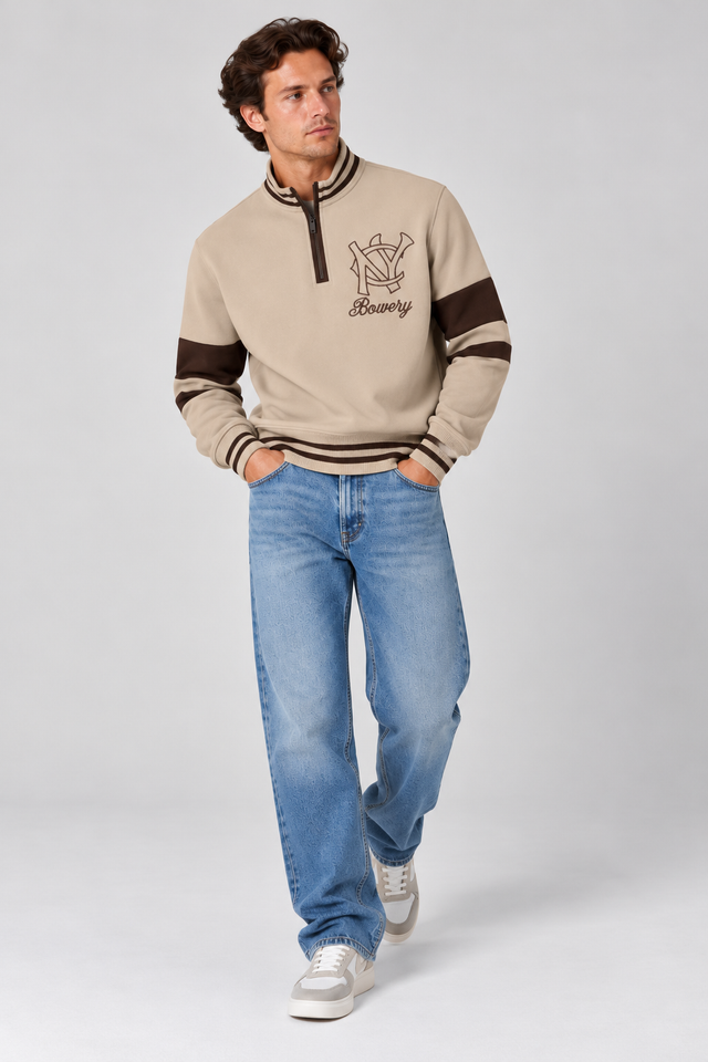NYC BOWERY HALF ZIP SWEAT - Bowery NYC