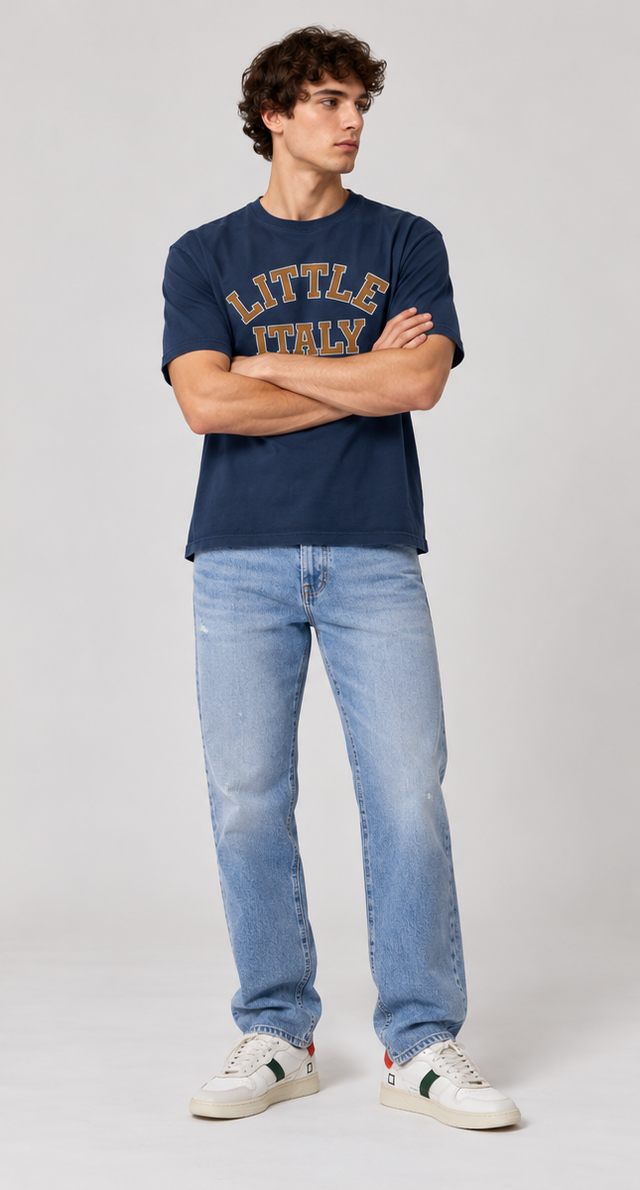 LITTLE ITALY T-SHIRT - HEAVY CARBON PEACHED JERSEY