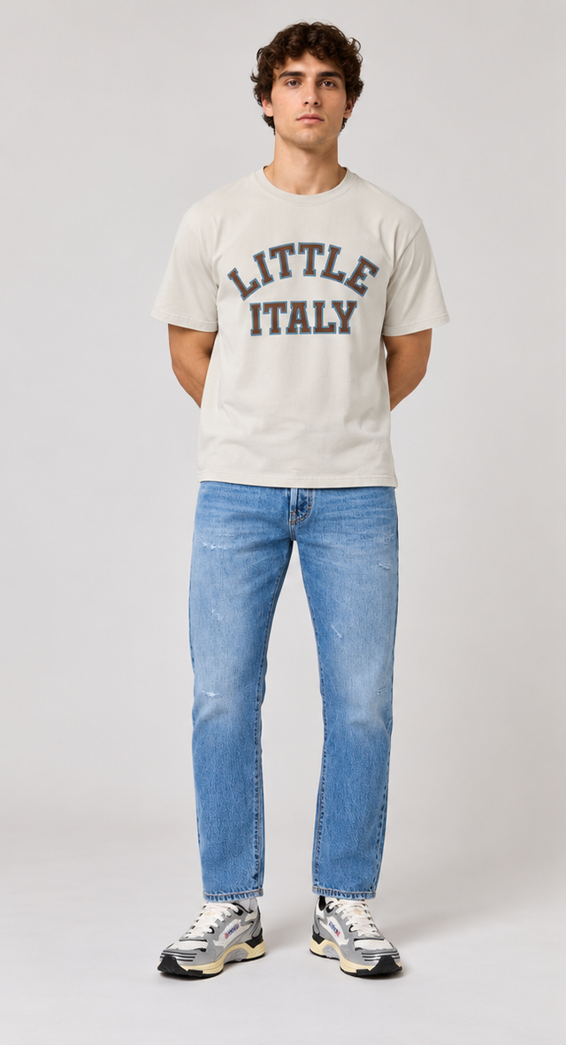 LITTLE ITALY T-SHIRT - HEAVY CARBON PEACHED JERSEY