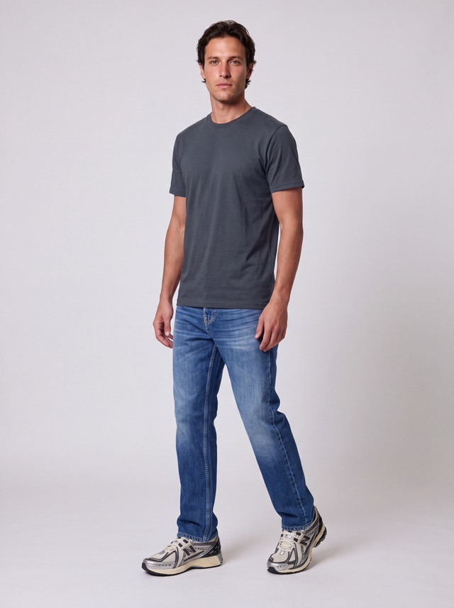 ESSENTIAL T-SHIRT - HEAVY CARBON PEACHED JERSEY - Bowery NYC