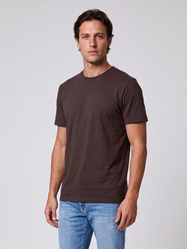 ESSENTIAL T-SHIRT - HEAVY CARBON PEACHED JERSEY - Bowery NYC