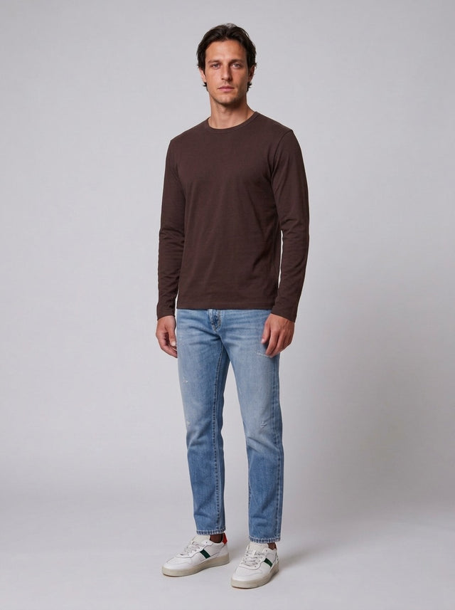 ESSENTIAL T-SHIRT - HEAVY CARBON PEACHED JERSEY- - Bowery NYC