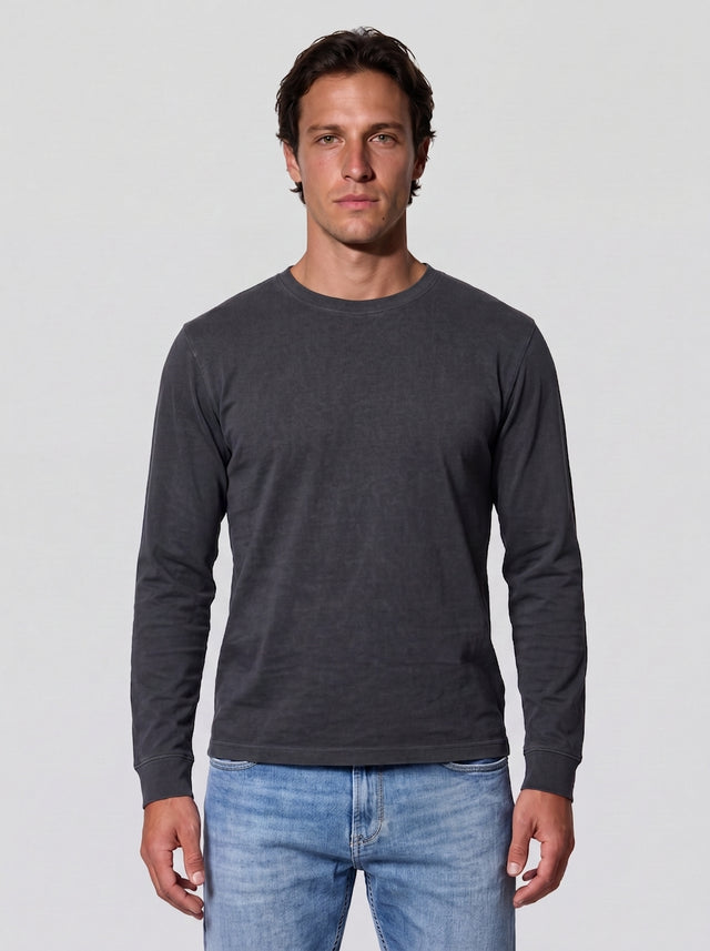 ESSENTIAL T-SHIRT - HEAVY CARBON PEACHED JERSEY- - Bowery NYC