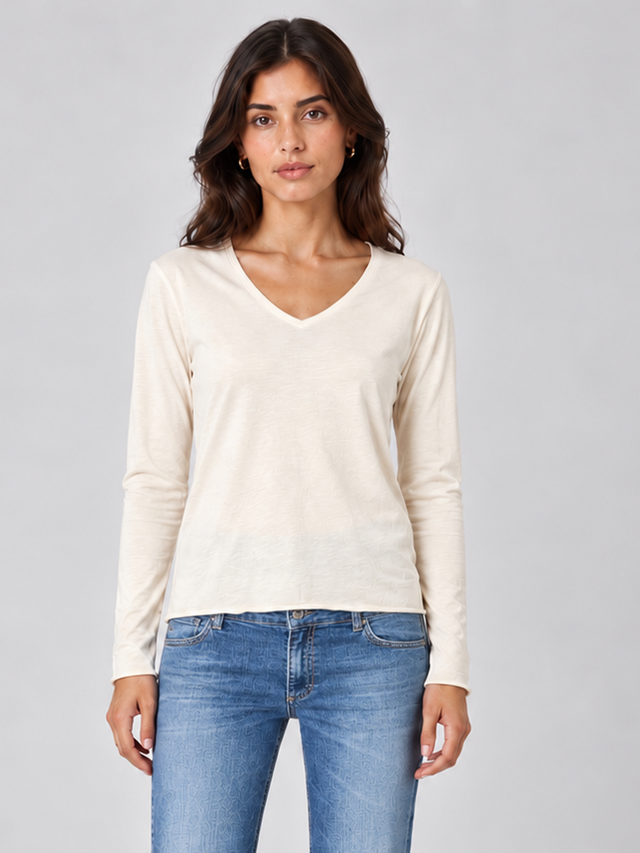 ESSENTIAL V-NECK T-SHIRT - VINTAGE JERSEY - Bowery NYC