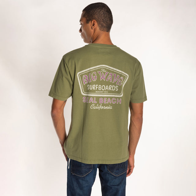 MAN'S "BIG WAVE" CREW NECK S/S T-SHIRT - HEAVY JERSEY - RELAXED FIT - Bowery NYC