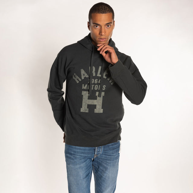 MAN'S DIAGONAL HOODED SWEATSHIRT - GARMENT DYED - Bowery NYC