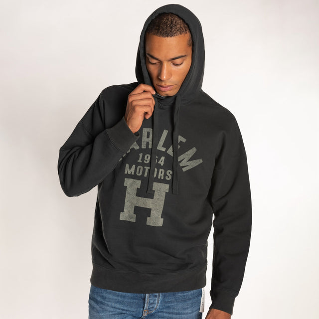 MAN'S DIAGONAL HOODED SWEATSHIRT - GARMENT DYED - Bowery NYC