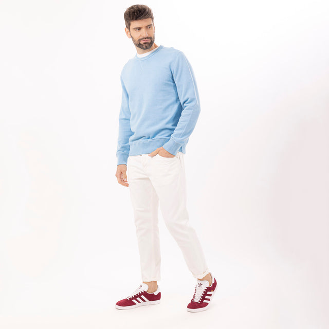 MAN'S ESSENTIAL CREWNECK COMBED FLEECE - GARMENT DYED - Bowery NYC