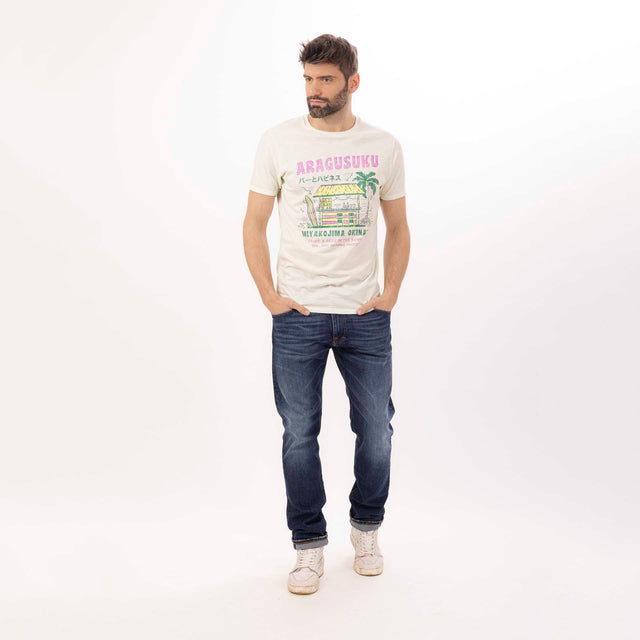 MAN'S "ARAGUSUKU" CREWNECK SHORT SLEEVE T-SHIRT - SLUB JERSEY - Bowery NYC