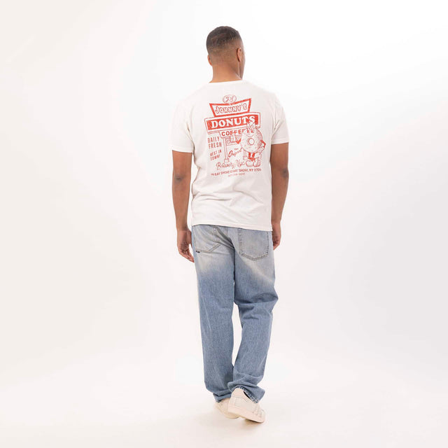 MAN'S "DONUTS" CREWNECK SHORT SLEEVE T-SHIRT W/SIDE SLITS - VINTAGE JERSEY - Bowery NYC