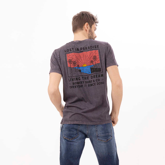 MAN'S "LOST IN PARADISE" CREWNECK SHORT SLEEVE T-SHIRT - VINTAGE JERSEY - Bowery NYC