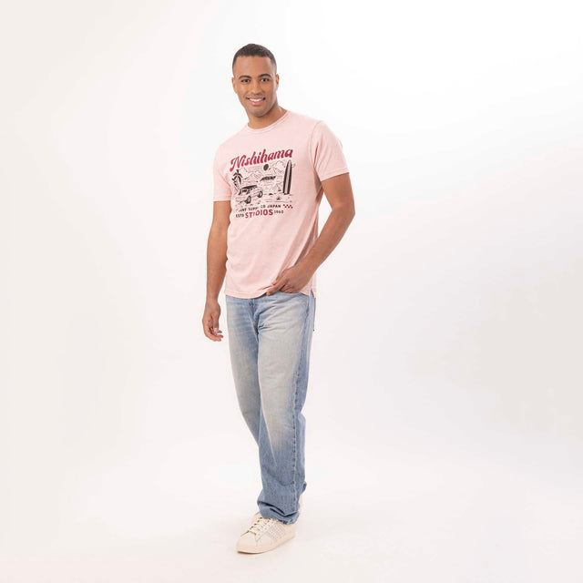 MAN'S "NISHIHAMA" CREWNECK SHORT SLEEVE T-SHIRT - VINTAGE JERSEY