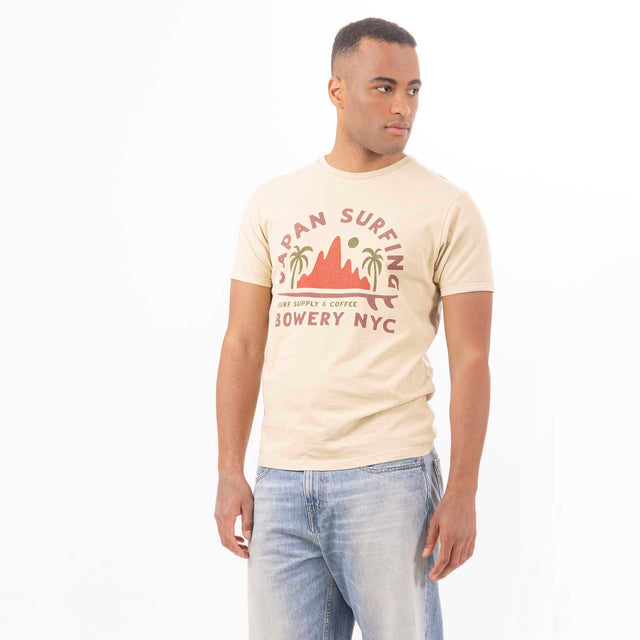 MAN'S " JAPAN SURFING" CREWNECK SHORT SLEEVE T-SHIRT - VINTAGE JERSEY - Bowery NYC