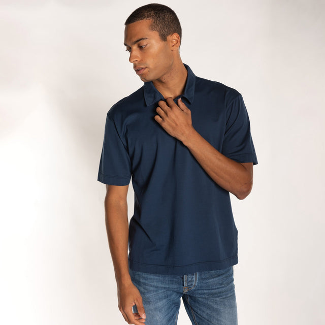MAN'S ESSENTIAL SHORT SLEEVE POLO - MAKO JERSEY - Bowery NYC