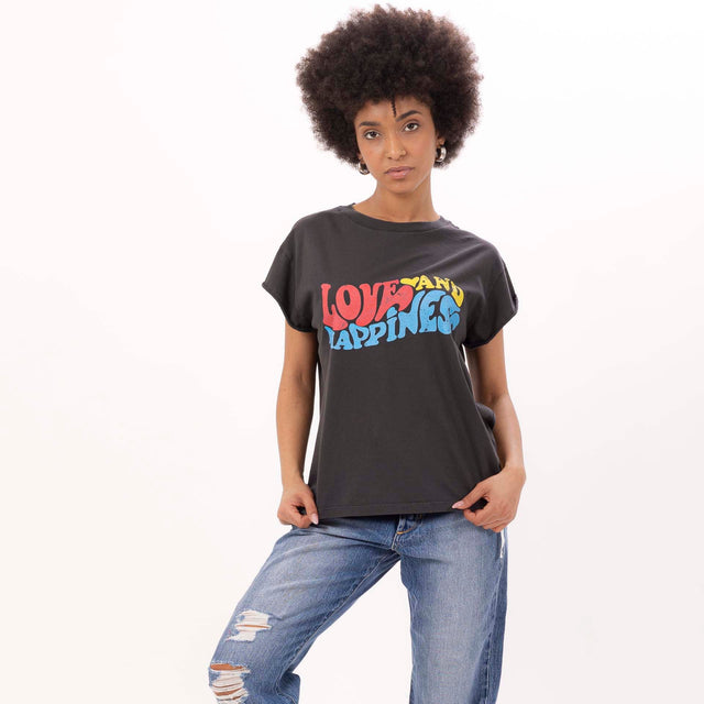WOMEN'S "LOVE AND HAPPINESS" CREWNECK BOXY T-SHIRT - VINTAGE JERSEY