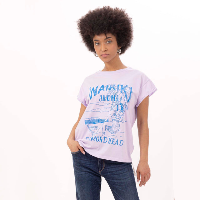 WOMEN'S "WAIKIKI" CREWNECK BOXY T-SHIRT- VINTAGE JERSEY