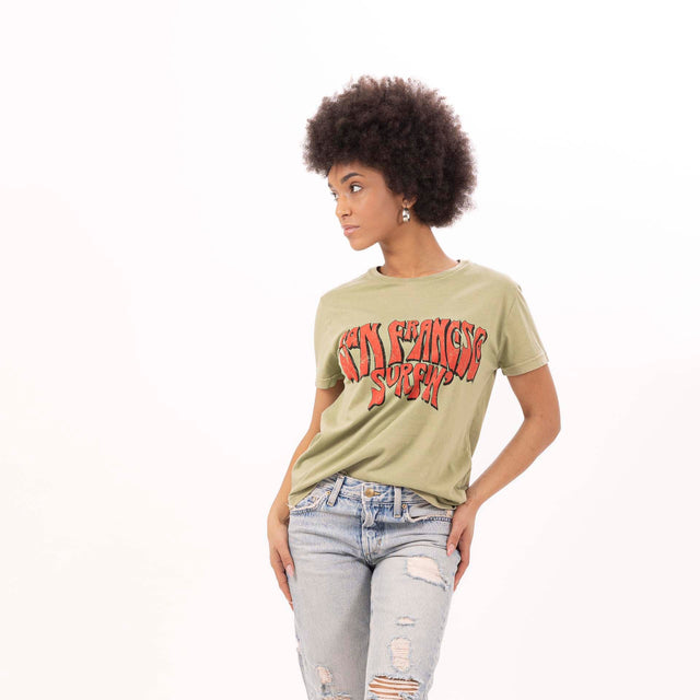 WOMEN'S "SAN FRANCISCO" CREWNECK SLIM FIT T-SHIRT- VINTAGE JERSEY