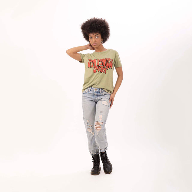 WOMEN'S "SAN FRANCISCO" CREWNECK SLIM FIT T-SHIRT- VINTAGE JERSEY