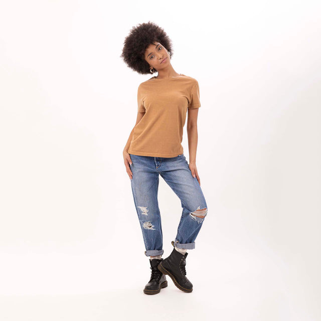 WOMEN'S CREWNECK S/SLEEVE SLIM FIT T-SHIRT - VINTAGE JERSEY - Bowery NYC