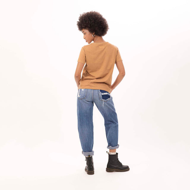 WOMEN'S CREWNECK S/SLEEVE SLIM FIT T-SHIRT - VINTAGE JERSEY - Bowery NYC