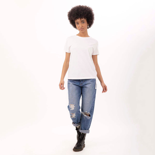 WOMEN'S CREWNECK S/SLEEVE SLIM FIT T-SHIRT - VINTAGE JERSEY - Bowery NYC