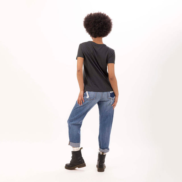 WOMEN'S CREWNECK S/SLEEVE SLIM FIT T-SHIRT - VINTAGE JERSEY - Bowery NYC