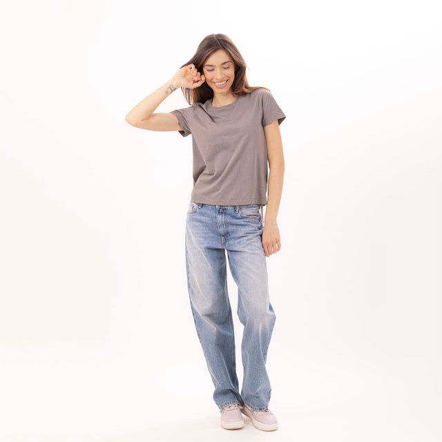 WOMEN'S CREWNECK S/SLEEVE SLIM FIT T-SHIRT - VINTAGE JERSEY - Bowery NYC