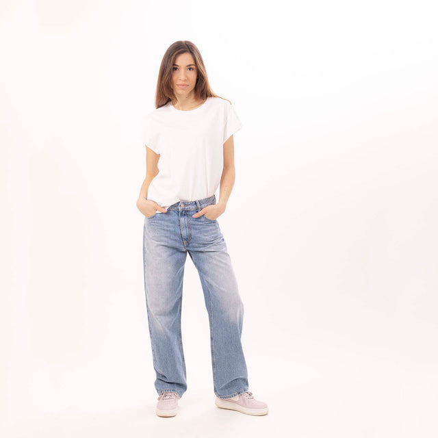 WOMEN'S CREWNECK BOXY T-SHIRT - VINTAGE JERSEY - Bowery NYC