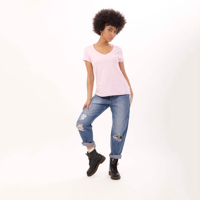 WOMEN'S ESSENTIAL V-NECK S/SLEEVE T-SHIRT - VINTAGE JERSEY