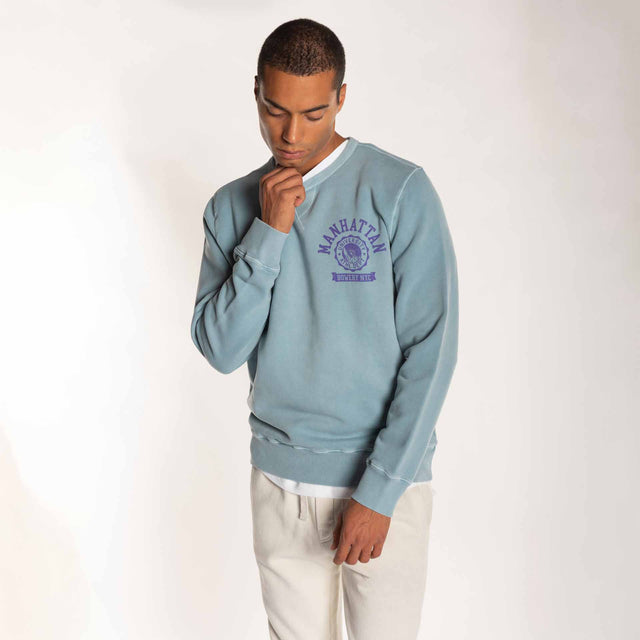 MAN'S "MANHATTAN" SMALL CREWNECK COMBED SWEAT - Bowery NYC