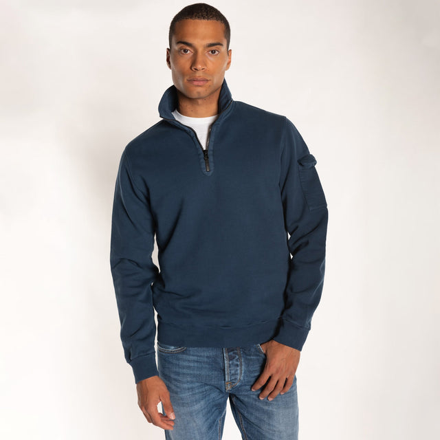 MAN'S ESSENTIAL HALF ZIP CREWNECK SWEATSHIRT - Bowery NYC