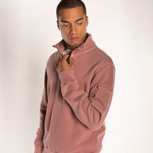 MAN'S ESSENTIAL HALF ZIP CREWNECK SWEATSHIRT - Bowery NYC