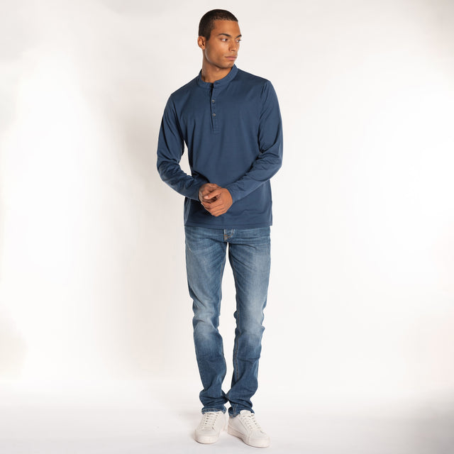 MAN'S ESSENTIAL L/S HENLEY TSHIRT - MAKO JERSEY - Bowery NYC