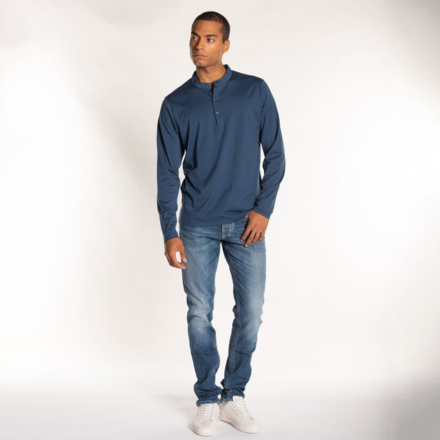 MAN'S ESSENTIAL L/S HENLEY TSHIRT - MAKO JERSEY - Bowery NYC