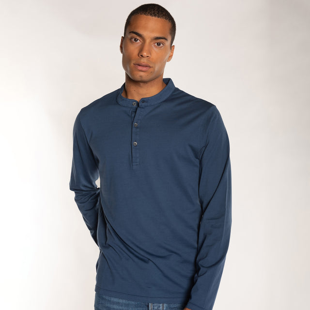 MAN'S ESSENTIAL L/S HENLEY TSHIRT - MAKO JERSEY - Bowery NYC