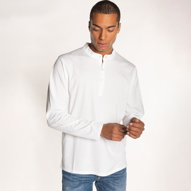 MAN'S ESSENTIAL L/S HENLEY TSHIRT - MAKO JERSEY - Bowery NYC