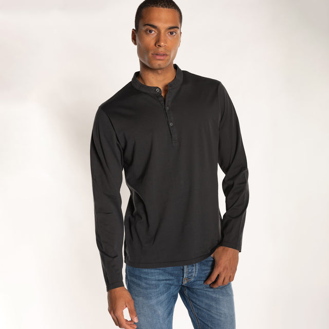 MAN'S ESSENTIAL L/S HENLEY TSHIRT - MAKO JERSEY - Bowery NYC