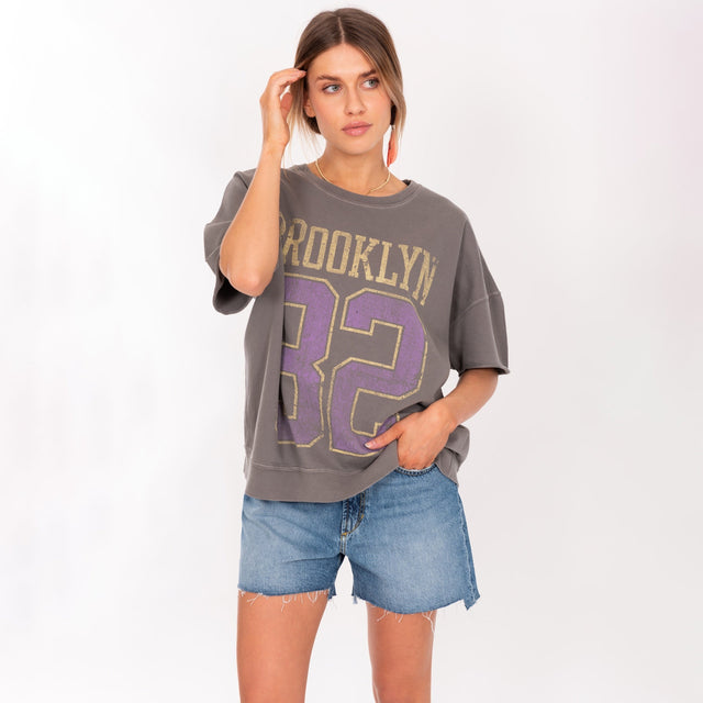 WOMAN'S "BROOKLYN" CREW NECK S/S LIGHT WEIGHT SWEAT - OVERSIZED FIT - Bowery NYC