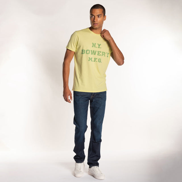 MAN'S "N.Y. BOWERY" CREW NECK S/S T-SHIRT - VINTAGE JERSEY- REGULAR FIT
