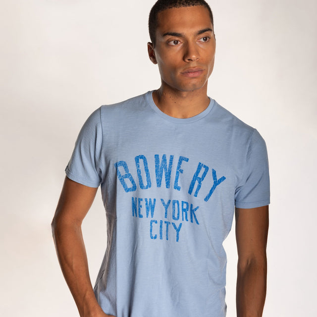 MAN'S "BOWERY NEW YORK" CREW NECK S/S T-SHIRT - SLUB JERSEY - Bowery NYC