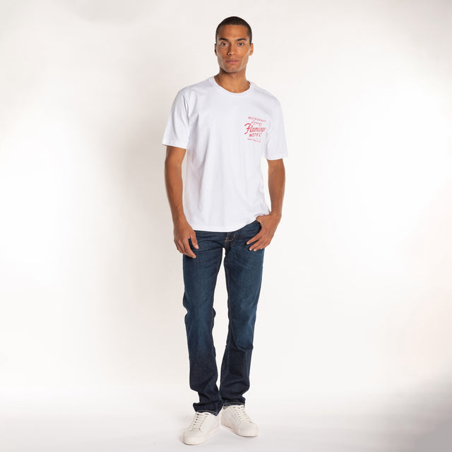 MAN'S "FLAMINGO MOTEL" CREW NECK S/S T-SHIRT - HEAVY JERSEY - RELAXED FIT