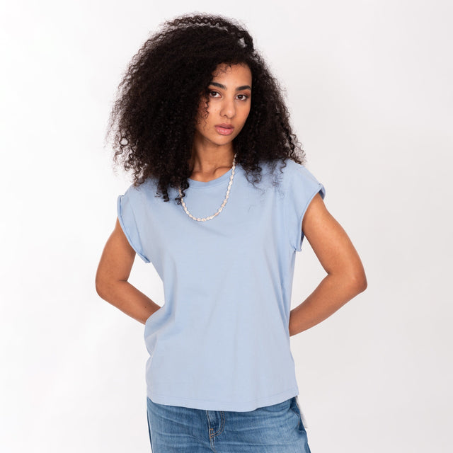 CREW NECK ROLLED UP S/S T-SHIRT - VINTAGE JERSEY - BOXY FIT - Bowery NYC