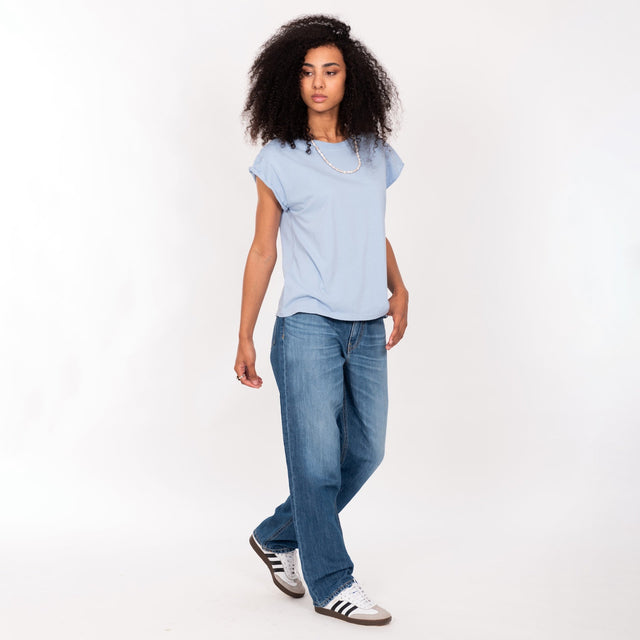 CREW NECK ROLLED UP S/S T-SHIRT - VINTAGE JERSEY - BOXY FIT - Bowery NYC