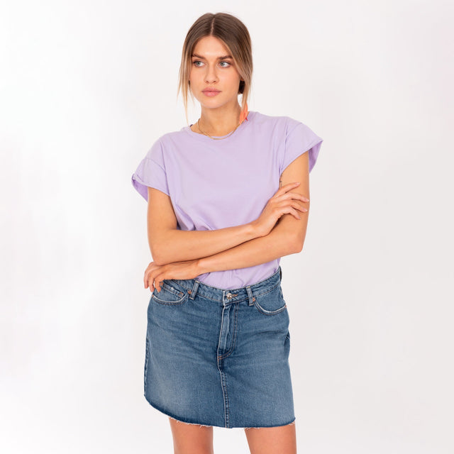 CREW NECK ROLLED UP S/S T-SHIRT - VINTAGE JERSEY - BOXY FIT - Bowery NYC
